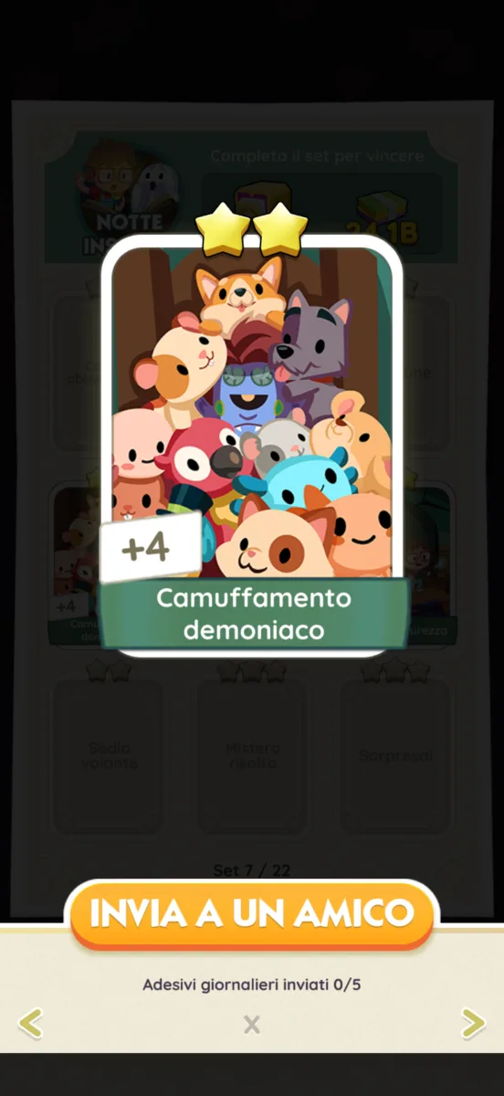 Adesivo 2 stelle
Camuffamento demoniaco
Set 7
