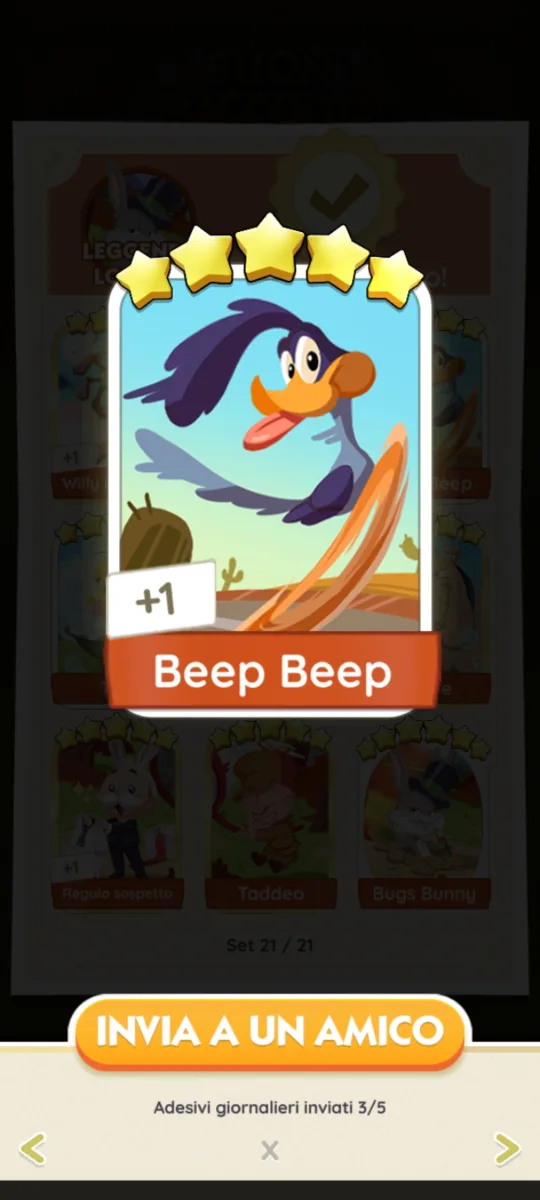 Adesivo 5 stelle beep beep set 21