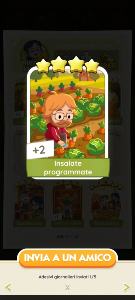 Adesivo 4 stelle insalate programmate set 17