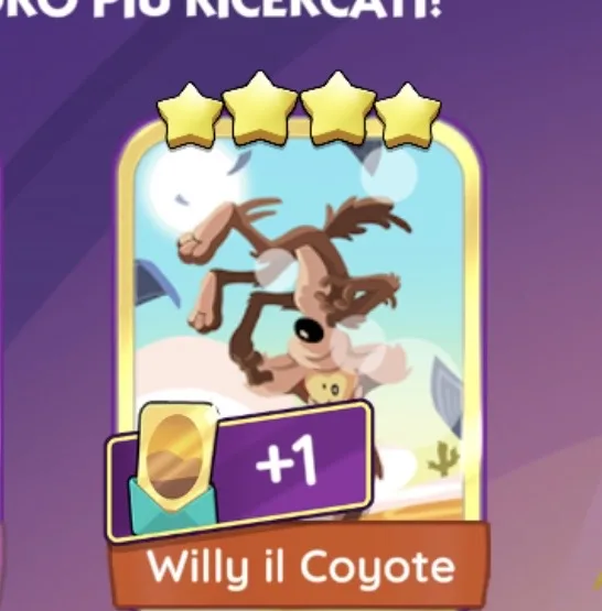 Adesivo 4 stelle oro Willy il coyote