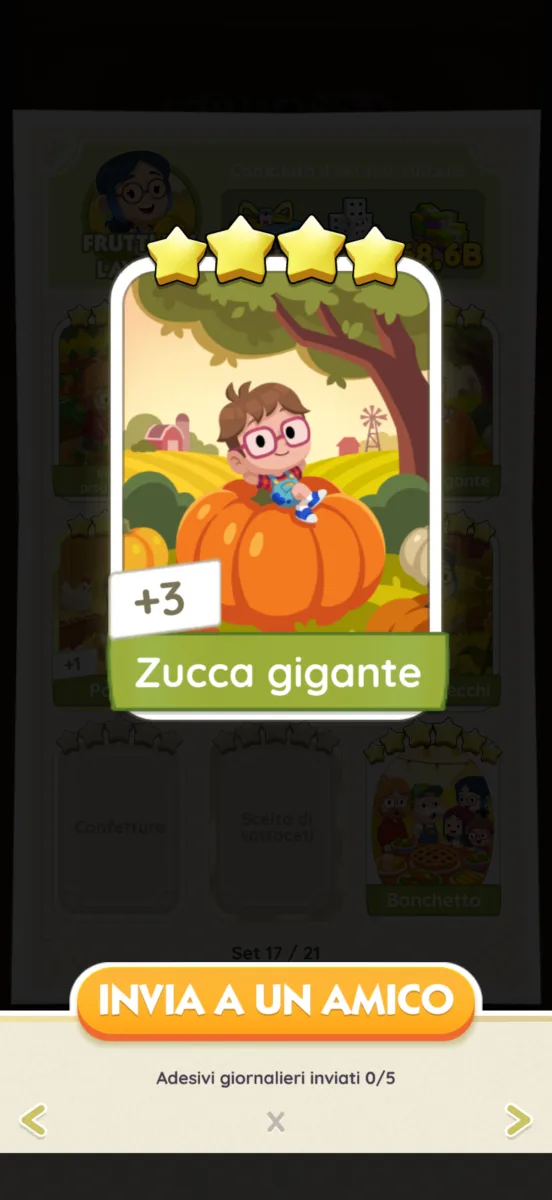 Adesivo 4 stelle 
Zucca gigante 
Set 17